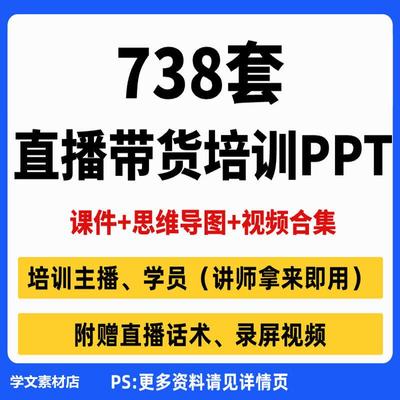 电商直播带货PPT模板抖音讲师主播培训教学课件思维导图资料教程